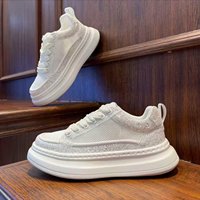 Nouvelles baskets d'été pour hommes à lacets, plateforme tendance en maille, luxe à sequins, semelle épaisse, rehaussantes, confortables et à la mode