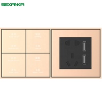 SEXANKA KNX EIB Système automatique de construction de maisons intelligentes Combinaison bipolaire Interrupteur à bouton-poussoir et prise avec interface USB