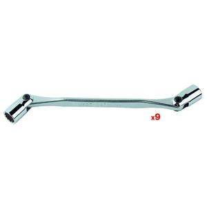 USAG - U02970084 Juego de nueve llaves de doble punta con casquillos bihexagonales de articulación simple-LLAVES EAN 8010239302136 - Product Image 1