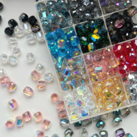 Vente en gros de perles en vrac scintillantes de 8mm de haute transparence perles de verre cylindrique à facettes pour la fabrication de bijoux à bricoler soi-même