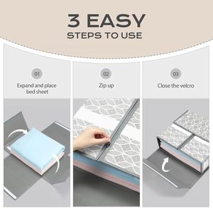 LAMU 8 pezzi moderno sostenibile multifunzione lettiera Organizer scatola di immagazzinaggio con finestra trasparente etichetta per Queen/King taglie - Product Image 2