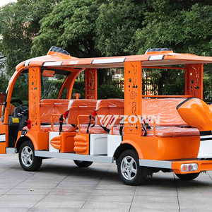 ZOWN Electric Sightseeing Bus 4 <b>Row</b> Passenger Van White Open Side Design for Tour Transport - Product Image 4