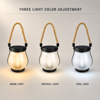 Nouvelle lampe à flamme LED solaire en corde de chanvre, lampe suspendue pour le camping en plein air, rechargeable, décoration de cour, multifonctionnelle