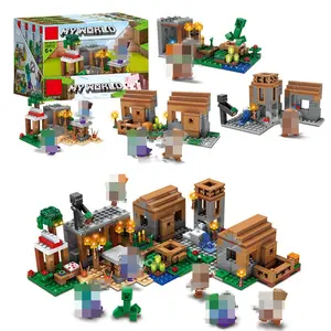 Conjunto de blocos de construção 4 em 1 My World com bonecos de ação, conjunto de tijolos educativos para crianças, presente grande