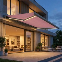 Auvent rétractable motorisé de luxe de qualité supérieure avec protection UV pour piscine d'hôtel et abri de pluie