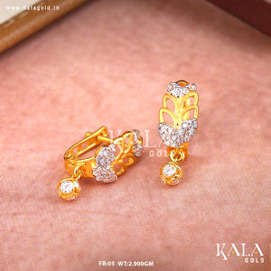 Elegantes pendientes de clip de Bali de oro con tachuelas de 18 quilates de diamantes para ropa nupcial o colección de regalos - Product Image 3