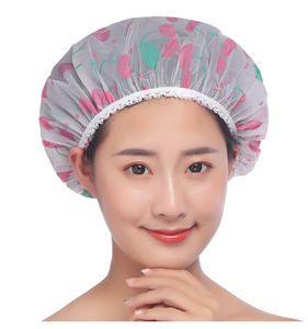 <span class=keywords><strong>Gorro</strong></span> de <span class=keywords><strong>ducha</strong></span> de plástico impermeable reutilizable, tapa de <span class=keywords><strong>ducha</strong></span> de gran tamaño con estampado EW - Product Image 1