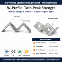 Support de connexion en acier galvanisé estampé sur mesure en forme de Z, support d'angle en acier multi-courbures fabriqué avec précision avec trous