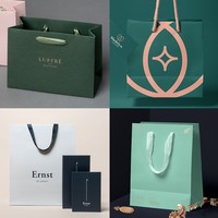 Sacs En Papiers Poignées Ruban Personnalisé Cadeau Sacs En Papier Vêtements Chaussure Marque Au Détail De Luxe Sac À Provisions Papier Boutique