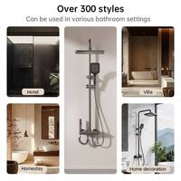 4172 Ensemble de douche de luxe à commande double chaud/froid, avec fonction pluie, pour salle de bain d'hôtel et amélioration de la maison, douche pressurisée