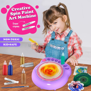 Bjq Unisex Kids Sensorische Educatieve Kunst Schilderij Machine Set Kleurrijke Spin Painting Machine & Tekening Speelgoedkit Gemaakt Van Plastic - Product Image 5