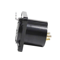 Micrófono negro macho y hembra, Panel de 3 pines, montaje en chasis, conector de Audio xlr, montaje pcb