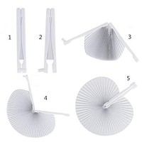 Abanicos de Papel Plegables Blancos Personalizados Beckon con Forma de Durazno y Mango de Plástico para Eventos de Pintura y Manualidades