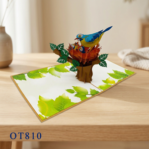 Cartes Pop Art Artisanales en Papier sur le Thème des Oiseaux, Meilleures Ventes, du Vietnam, Cadeaux pour la Saint-Valentin, la Fête des Mères et Thanksgiving - Product Image 2