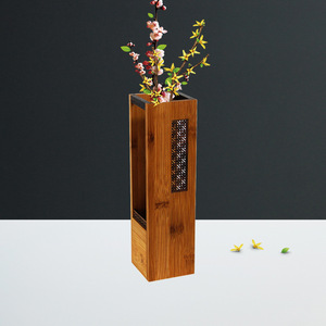 Bamboo Flower Vase Handmade Traditional Desktop Decorative Plant Pot True Colors Custom Made Size - Product Image 5