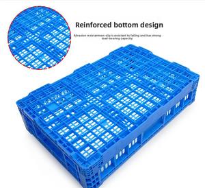 صندوق تخزين بلاستيكي أزرق قابل للطي عالي المتانة، صندوق لوجستي صناعي كبير وسميك - Product Image 2