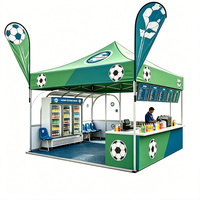 Tente de réception 3x3m en aluminium robuste avec impression par sublimation, toile Oxford imperméable double couche pour événements sportifs de football