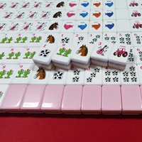 Jeu de Mahjong Américain en Acrylique 160 Tuiles Personnalisées Motif Cactus Cheval Guitare Tuiles de Mahjong en Acrylique Brillant Jeu de Table Vente en Gros