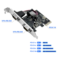 Tarjeta de Expansión Serial PCI-E de 2 Puertos para Uso en Escritorio, Adaptador PCI-E a DB9 RS-232 con Chip WCH382, Diseño de Altura Completa