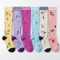 Chaussettes de compression personnalisées pour femmes, hauteur genou, en mélange de coton, fantaisie, longues, pour l'extérieur
