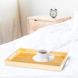 Plateaux en bois à peindre faits à la main avec poignées Plateau en bois de pin de nidification - Product Image 4