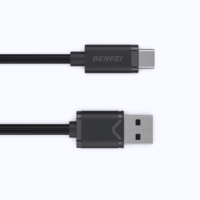 Grosir BENFEI kabel pengisi daya USB-C 20W 2 Meter USB-A konektor berlapis nikel TPE pengisian cepat 3A untuk ponsel tablet