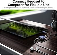 Biaze Y115 Adaptador Externo Estéreo USB-C a Jack de 3.5mm para Auriculares/Micrófono para Windows, Mac, Linux, PS5, PS4 (Gris)