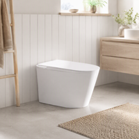 WC intelligent avec siphon en P, sortie arrière, bidet électrique, siège chauffant, chasse d'eau automatique et télécommande