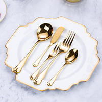 Ensemble de couverts modernes pour restaurant, couteau à steak, cuillère, fourchette, en acier inoxydable, argenté, pour mariage, en or et argent