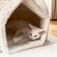 Nid pour animaux de compagnie Pure Sleep Winter, entièrement fermé, pour chats et chiens de petite et moyenne taille, chaud, respirant, lavable.
