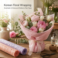 Papier d'emballage en kraft pour fleurs, 50x70cm, recyclable, pour fleuristes, cadeaux floraux et présentation en magasin