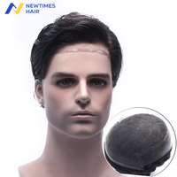 Sistema de Reemplazo Capilar Newtimes N6, Tupé de Cabello Humano para Hombre con Encaje Francés, Laterales y Parte Trasera de PU