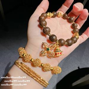 กำไลทองแปดชิ้นแบบดั้งเดิมลายดอกไม้แบบทุบสำหรับสร้อยข้อมือสไตล์จีนใหม่กำไลแกะสลัก<span class=keywords><strong>มงคล</strong></span> - Product Image 2