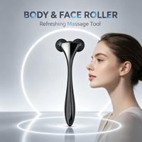 Rouleau de massage facial 3D en forme de V avec fonction musicale, pour raffermir la peau, lifter le visage et réduire les poches, bienfaits anti-âge