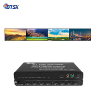 Processeur matriciel vidéo HDMI 4K60 4 entrées 1 sortie, répartiteur multi-écrans, 12 modes d'affichage, réglage de la luminosité, contrôle OSD RS232 IR