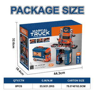 Nouvelle table d'outils portable 2-en-1 pour perceuse électrique, tournevis électrique et outils de réparation, avec fonction de découpe et thème camion jouet - Product Image 6