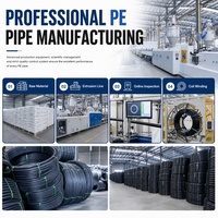 Самая продаваемая спиральная труба PE100 PN16 черного цвета с синей полосой для международных рынков питьевого водоснабжения