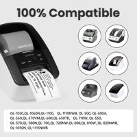 Rouleau d'étiquettes de film thermique continu Brother compatible DK-22212 62mm pour imprimante d'étiquettes Ql