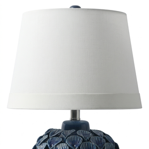 Coastal Scallop Relief Plug in Blue <b>Table</b> Lamp Ceramic <b>Table</b> Lamp Decorative <b>Table</b> Lamp for Living Room Bedroom - Product Image 5