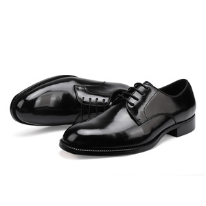 Zapatos Oxford de Vestir para Hombre, de Cuero Genuino Negro, Punta Redonda, con Cordones, Color Sólido, para Todas las Temporadas, Envío Directo - Product Image 2