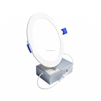 Plafonnier LED encastré RONSE moderne, commercial, blanc, rond, en aluminium, ultra-fin, 5 CCT, dimmable, avec boîte de jonction