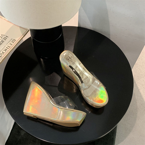 รองเท้าส้นเตารีดแบบใส ปากปลา ดีไซน์หรู รุ่นใหม่ ปี 2024 - Product Image 1