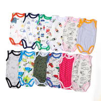 Combinaison bébé en coton tricoté sans manches, personnalisable avec motifs et textes, fabrication OEM ODM, stock disponible, pour nouveau-nés