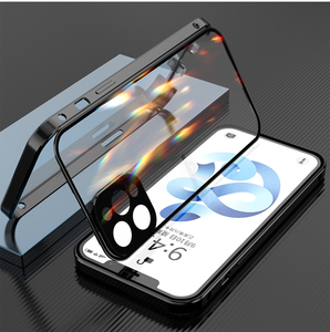 Funda magnética de Metal para teléfono móvil iPhone, funda protectora de vidrio templado de doble cara para iPhone 12 13 Pro <span class=keywords><strong>Max</strong></span> 360 - Product Image 6