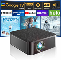 Y3pro 1000 ANSI 휴대용 4K WiFi 스마트 비디오 프로젝터 자동 포커스 키스톤 야외 영화를위한 네이티브 1080P 영화