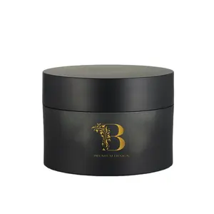 Matte Black 15g 30g 50g 100g 120g 150g 200g 250g round plastic Cream cosmetic scrub Jar with black lid