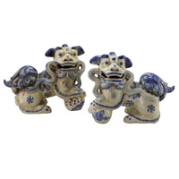 Synwish Vintage Staffordshire Reproduction King Charles Spaniel Foo Céramique Famille Chien Figurine Ornement pour La Décoration Intérieure