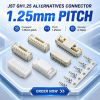Connecteur de câble à broches en ligne simple KR1259 Micro JST pas de 1,25 mm pour PCB, connecteurs de plaquette, micro-miniature, soudure sécurisée
