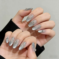 Uñas Postizas de ABS en Color Sólido, Extra Cortas, Cuadradas, Estilo Stiletto, 24 Piezas, Reutilizables, para Salón y Uso Doméstico