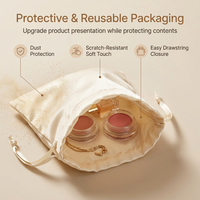 Sacs à cordon en satin réutilisables personnalisés avec logo, pochettes douces pour bijoux et emballages cadeaux cosmétiques pour extensions de cheveux